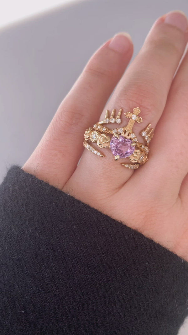 The Immaculate Heart Pink Sapphire Engagment Ring