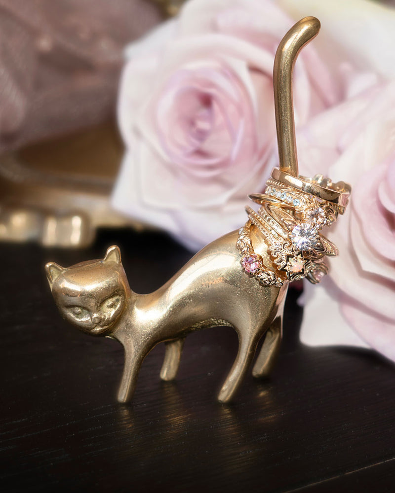 Purrfection — Solid Brass Cat Ring Holder (Pre Order)