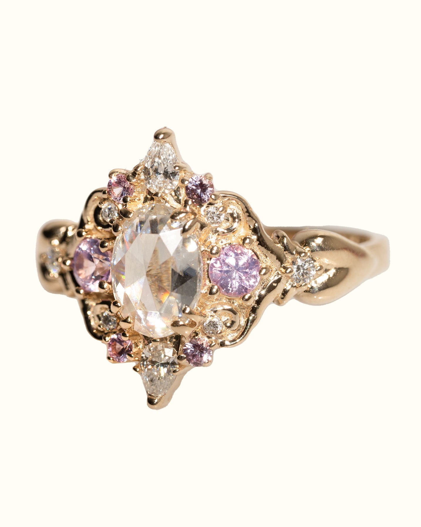 pink sapphire moissanite ring saphire
