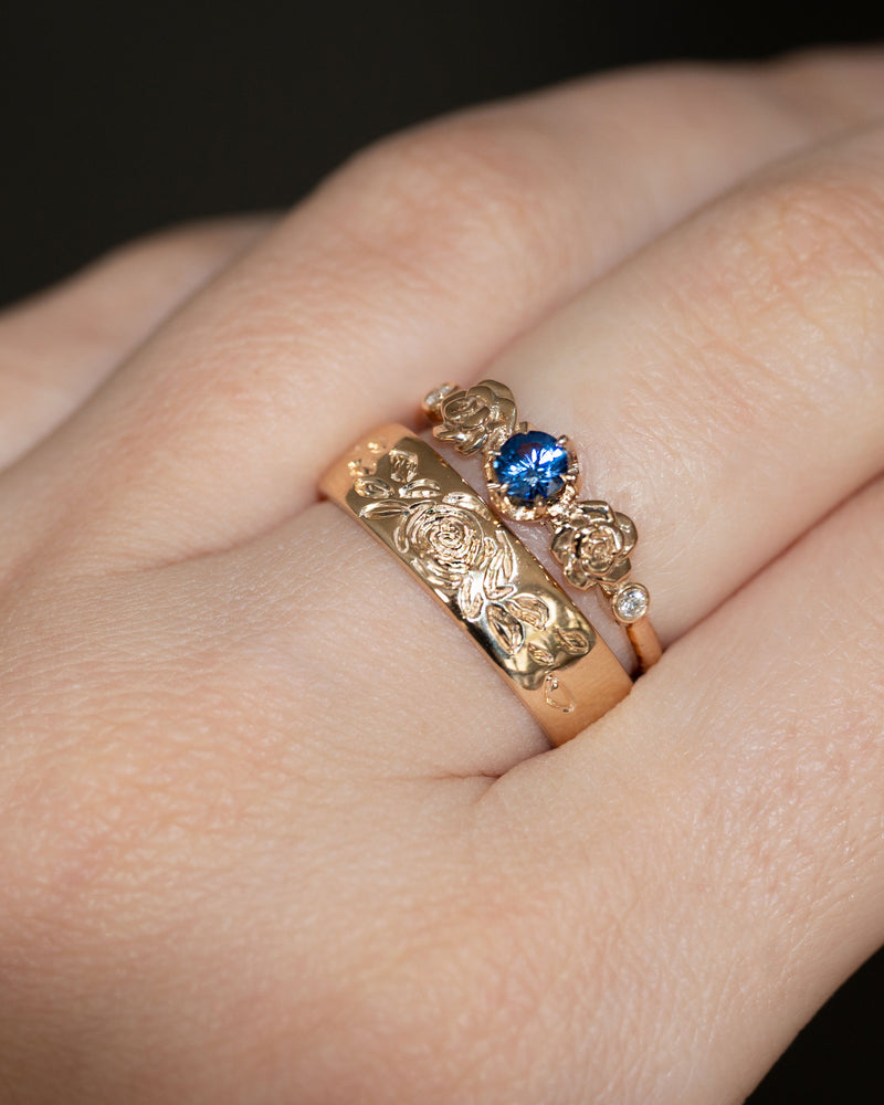 Artifact 09: Baby Flora in Blue Sapphire Roses Ring