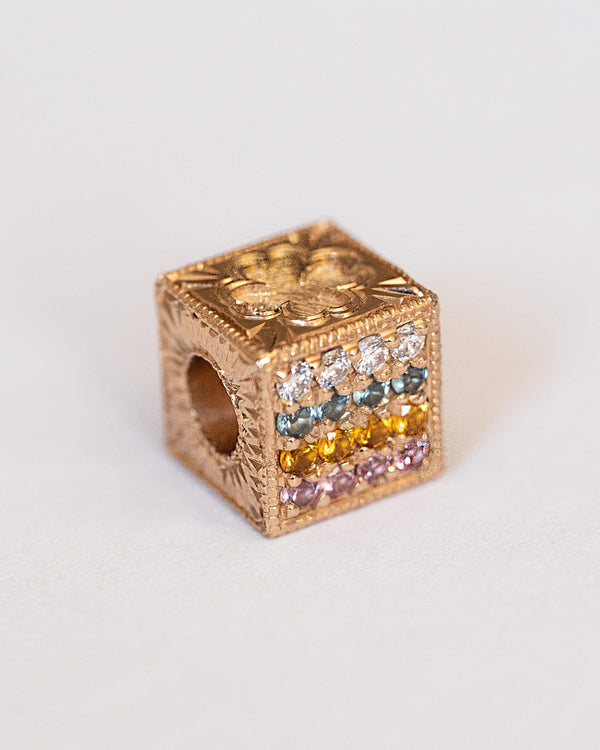 Creative Block Rainbow Diamond Charm Pendant Necklace