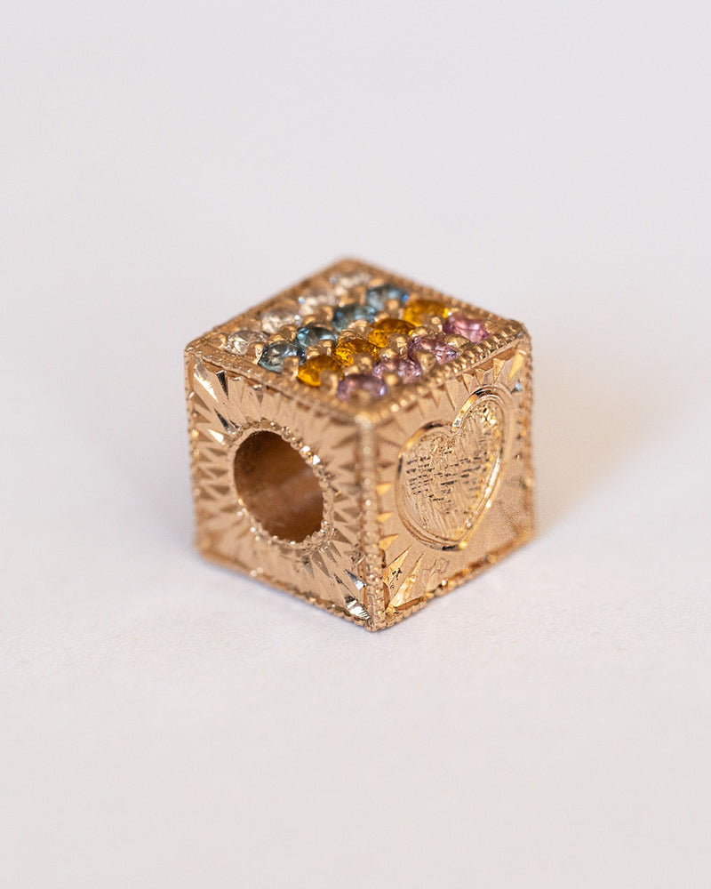 Creative Block Rainbow Diamond Charm Pendant Necklace