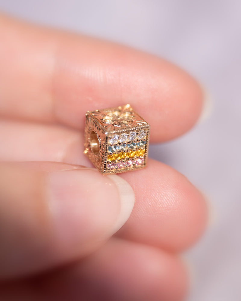 Creative Block Rainbow Diamond Charm Necklace