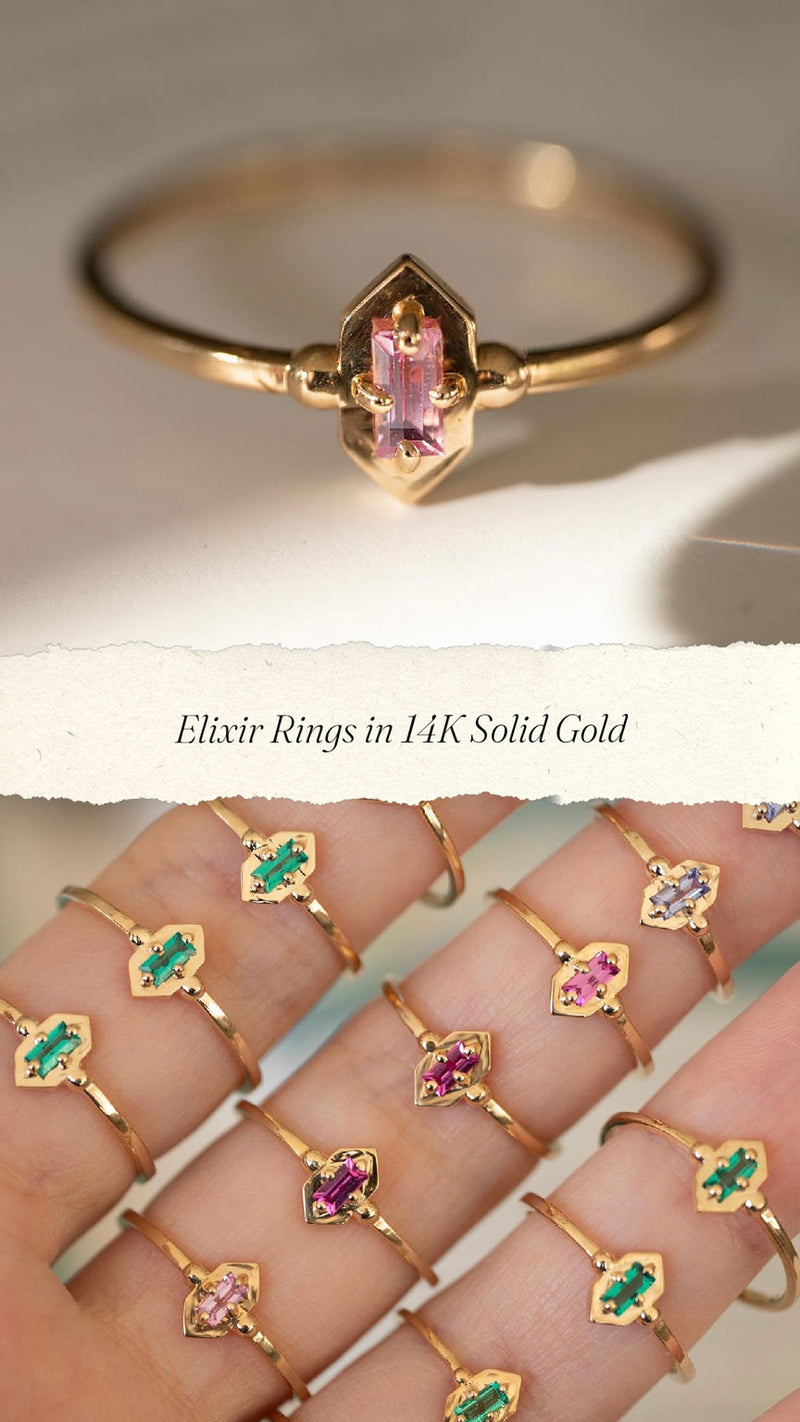 Love Elixir Pink Sapphire Baguette Ring