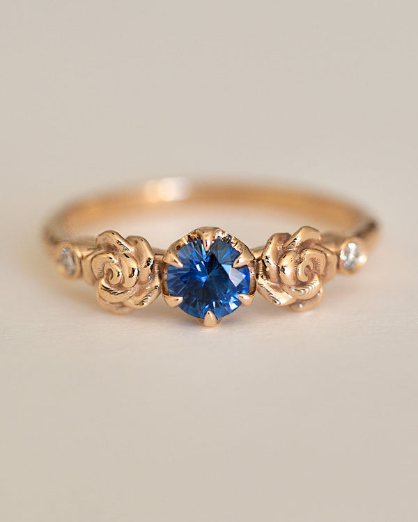 Artifact 09: Baby Flora in Blue Sapphire Roses Ring