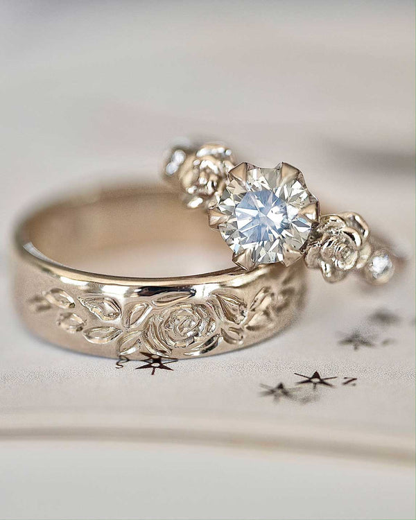 Icy Diamond Flora Salt and Pepper Ring