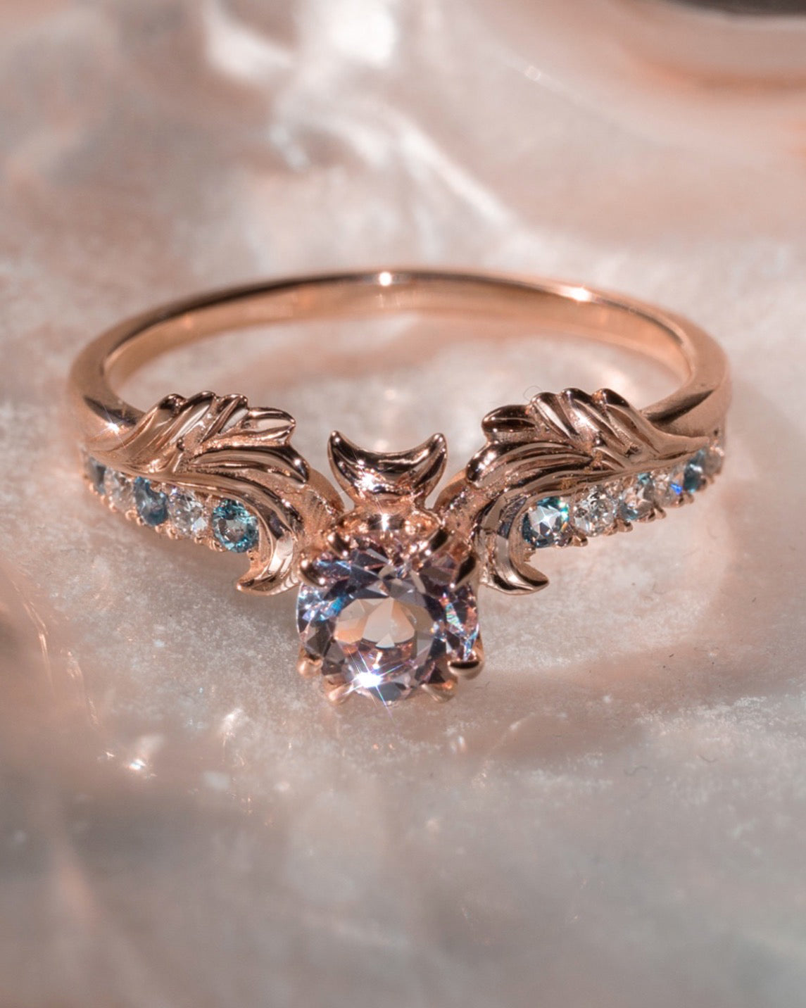 Morganite store aquamarine ring
