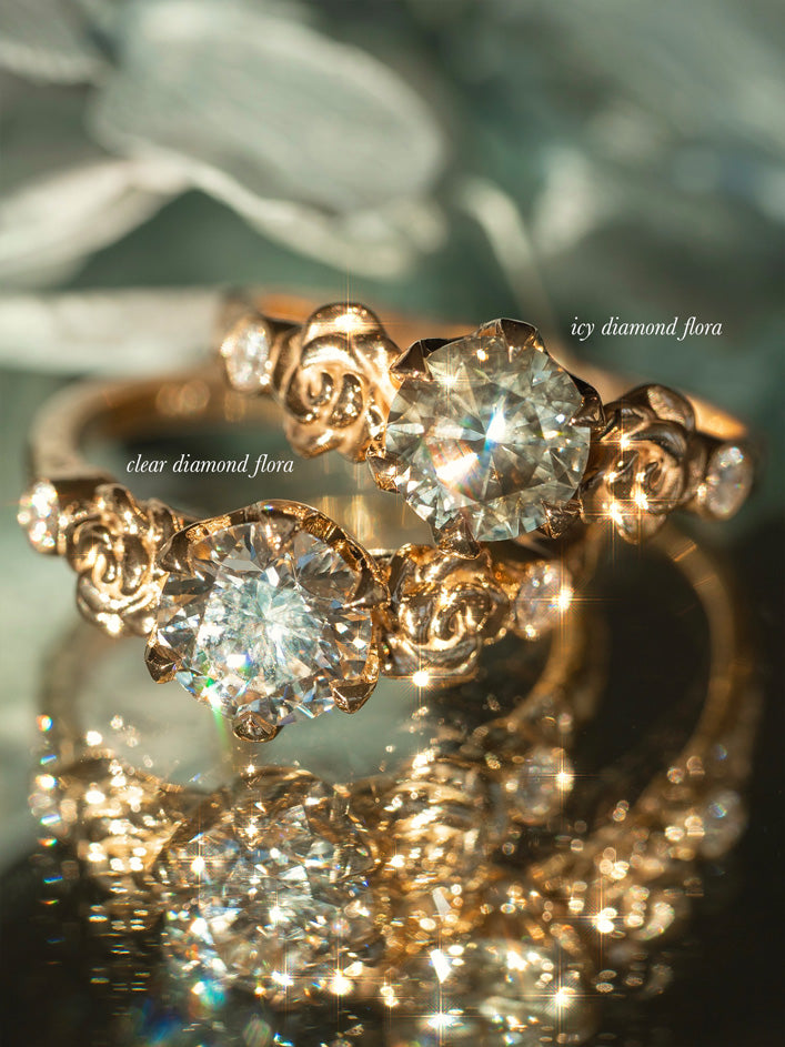 Diamond Flora Engagment Ring