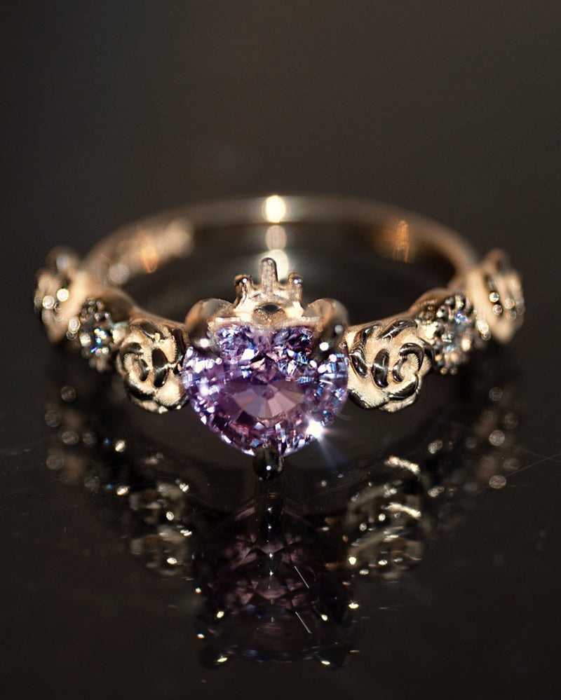 The Immaculate Heart Pink Sapphire Engagment Ring