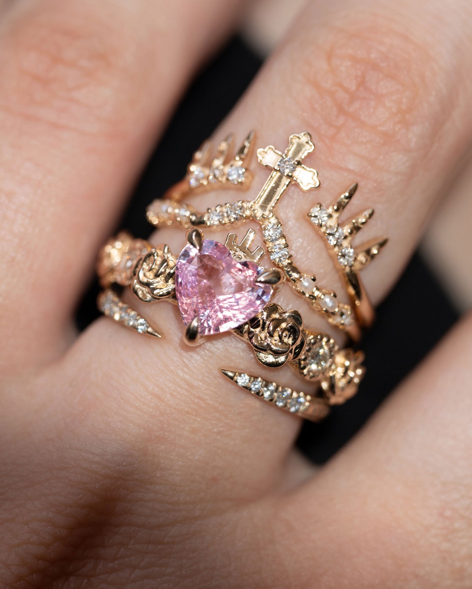 Pink wedding ring store