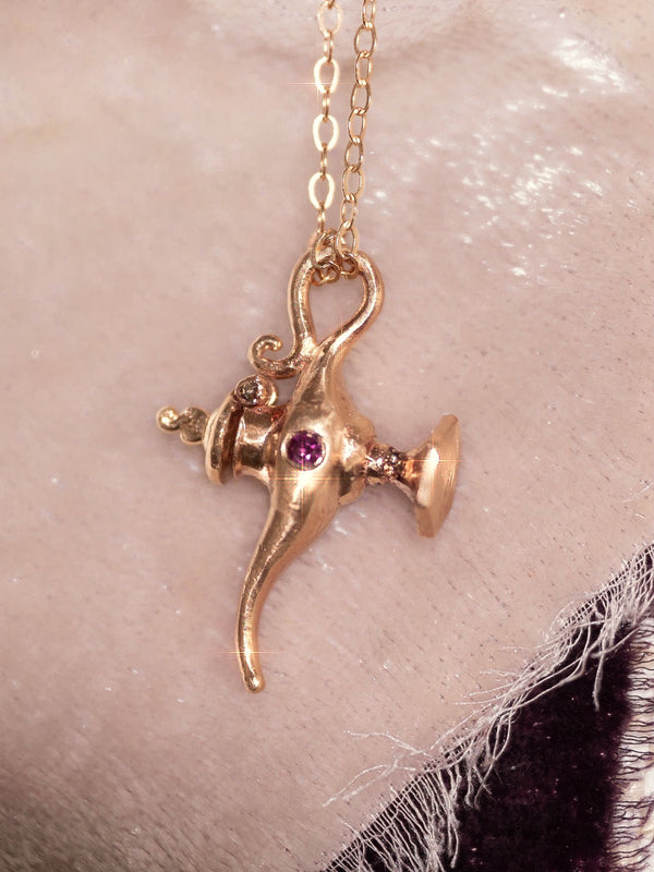 Artifact 20: Unlimited Wishes Magic Lamp Pendant Charm Necklace