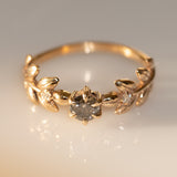 Dark Galaxy Baby Goddess with Salt and Pepper Diamond Ring