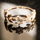 Baby Goddess Leaf Diamond Ring