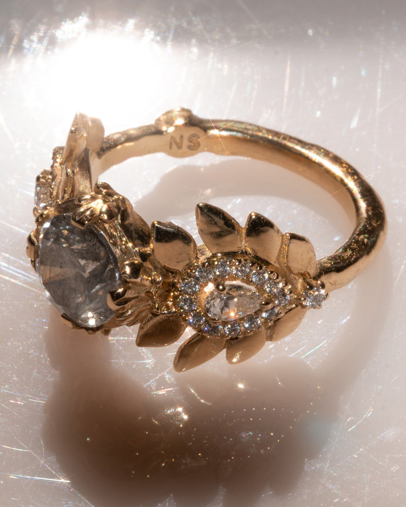Artifact 04: The Empress Diamond Salt and Pepper Engagment Ring