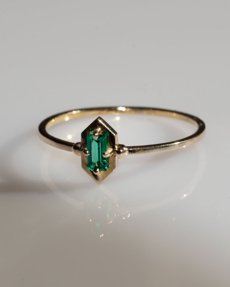 Lucky Elixir Green Emerald Baguette Ring